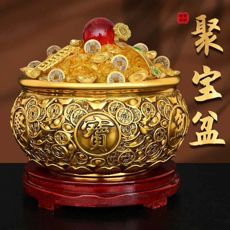 纳福系列· 纯铜聚宝盆摆件- Orient Bronze · 华夏铜艺