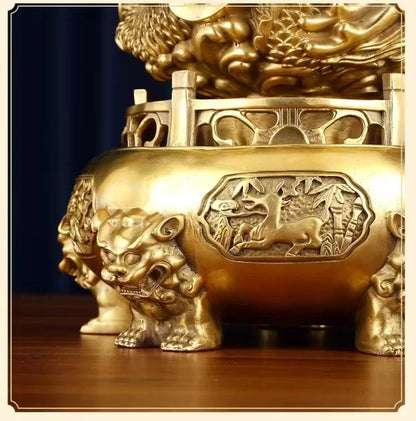 纳福系列 · 纯铜九转乾坤鼎摆件