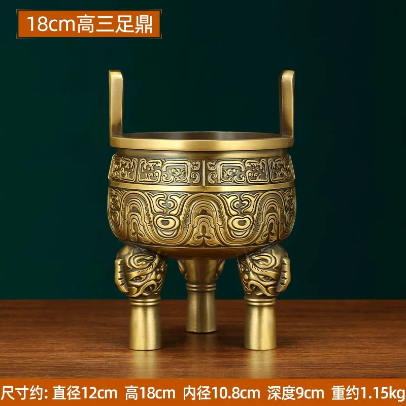 吉庆系列 · 纯铜三足香炉摆件