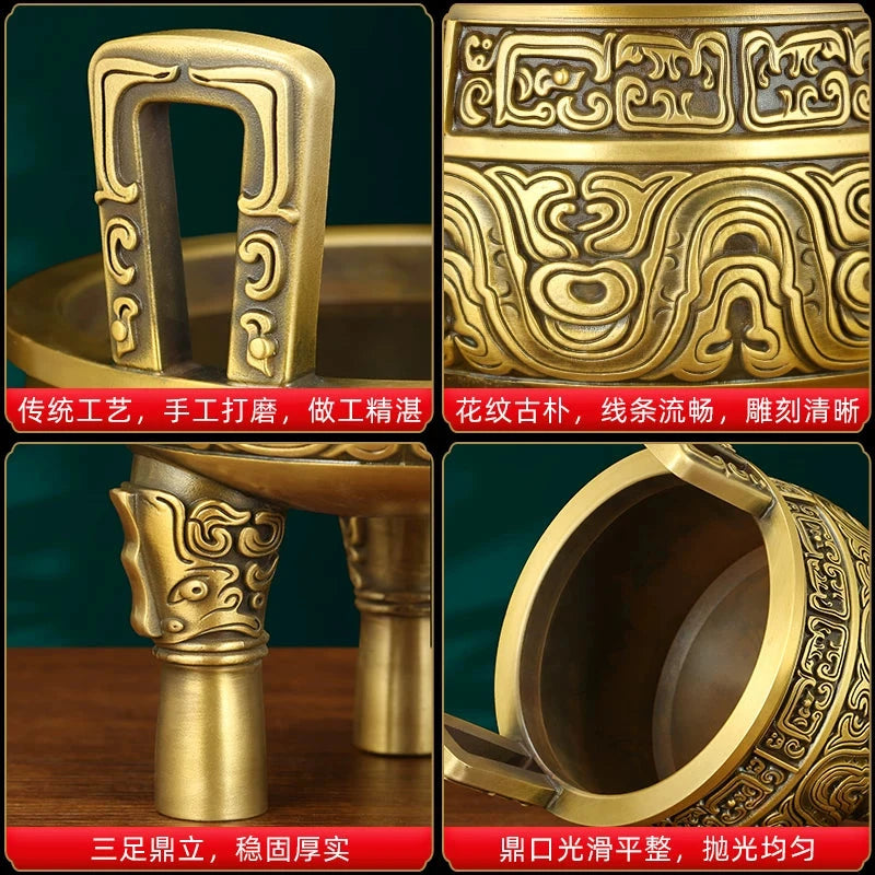 吉庆系列 · 纯铜三足香炉摆件